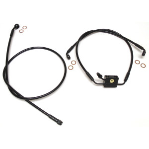 XR Stainless BLK/BLK M8 Softail Dual Disc ABS Lower and 22" Upper Brake Line
