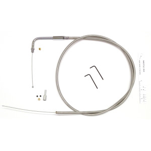 BYO® Braided Stainless Throttle Cable Threaded 90° Tube Bend
