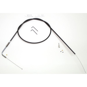 BYO® Black Braided Throttle Cable Smooth 90° Fitting