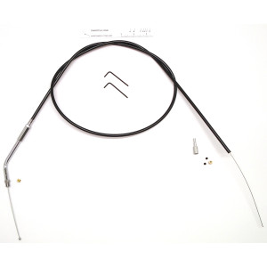 BYO® Black Braided Throttle Cable Threaded 45° Fitting