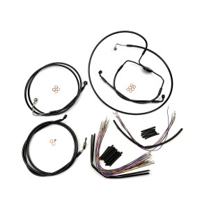 XR OE Style Black w/Black Fittings CVO Touring Handlebar Kit 12" - 14" Apes