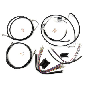XR OE Style Black w/Chrome Fittings CVO Handlebar Kit 12" - 14" Apes
