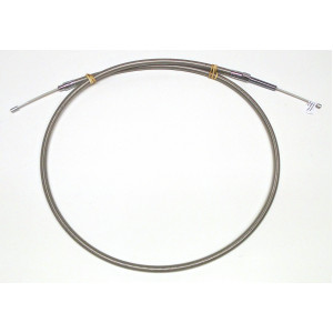 Polished Stainless Clutch Cable One-Piece Sportster Tran. Alt Length