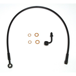 XR Stainless BLK/BLK Non-ABS 23" Trike Upper Brake Line w/Adapter 180° 10mm