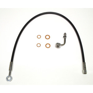 XR Stainless BLK/CHRM Non-ABS 23" Trike Upper Brake Line w/Adapter 180° 10mm