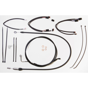 XR OE Style Black w/Black Fittings Touring Handlebar Kit with Quick Connect Clutch for 12" - 14" Apes
