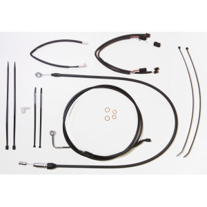 XR OE Style Black w/Black Fittings Touring Handlebar Kit with Quick Connect Clutch for 12" - 14" Apes