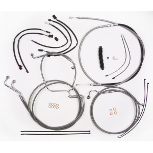 XR OE Style Stainless w/Chrome Fittings Touring Handlebar Kit 12" - 14" Apes