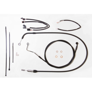 XR OE Style Black w/Black Fittings Touring Handlebar Kit with Quick Connect Clutch for 12" - 14" Apes