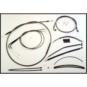 Black Pearl Dyna Handlebar Installation Kit 12"-14" Apes