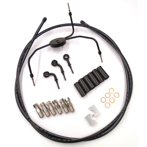 BYO® Wide Glide Braided Black Dual Disc DOT Brake Line Kit 180°
