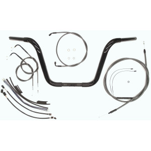 12” Black Pearl Caliber Ape Bar w/Installation Kit