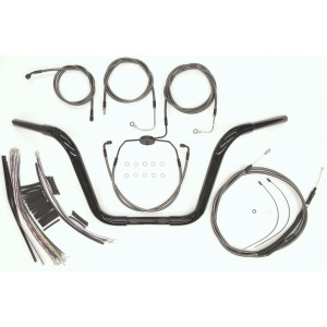 12” Black Pearl Caliber Ape Hanger Bar w/Installation Kit