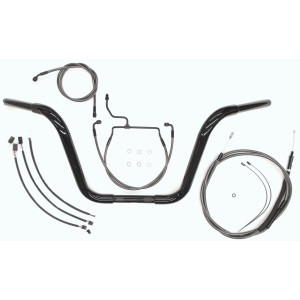 12” Black Pearl Caliber Ape Hanger Bar w/Installation Kit