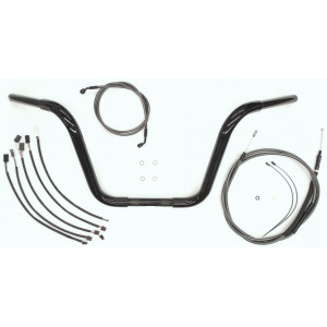 12” Black Pearl Caliber Ape Hanger Bar w/Installation Kit